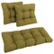 Square Spun Polyester Outdoor Tufted Settee Cushions (Set of 3) - Avocado